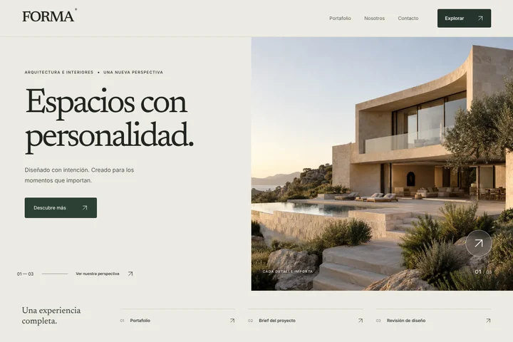 Sitio web · Arquitectura e interiores · FORMA
