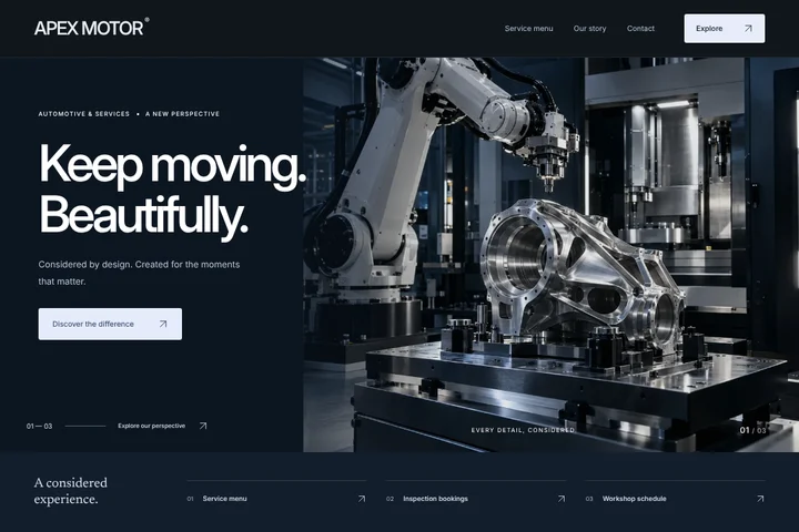 Website · Automotive & services · APEX MOTOR