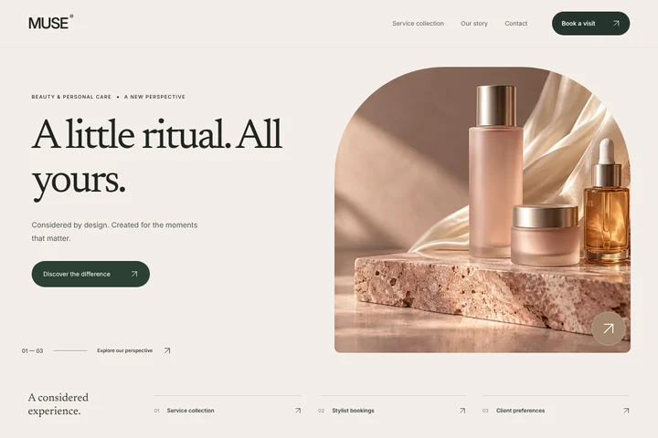 Booking website · Beauty & personal care · MUSE