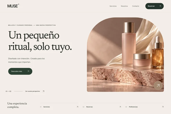 Web de reservas · Belleza y cuidado personal · MUSE