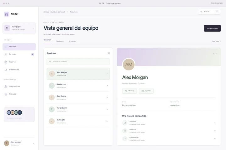 Espacio CRM · Belleza y cuidado personal · MUSE