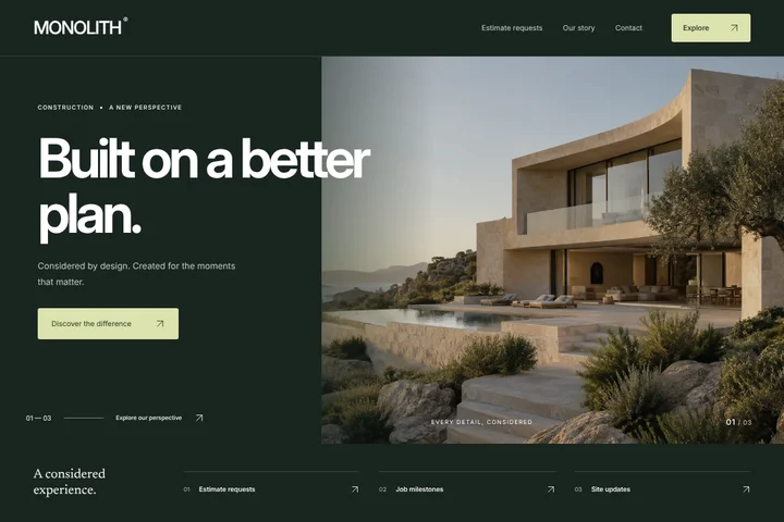 Website · Construction · MONOLITH