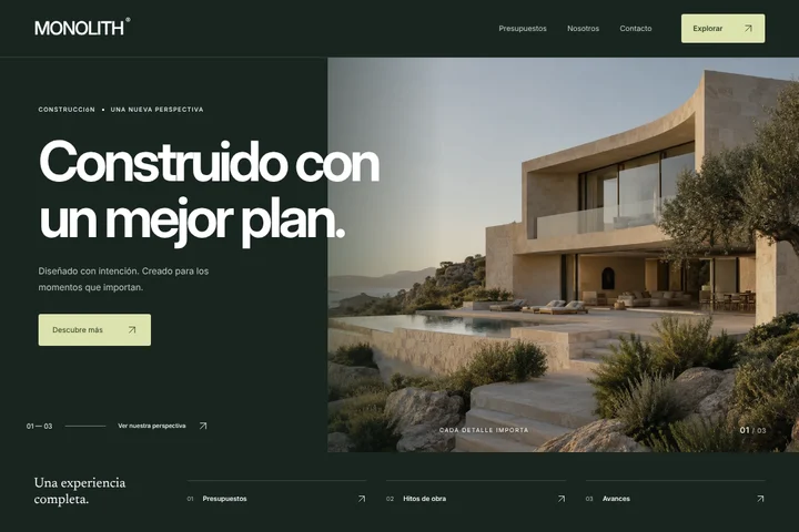 Sitio web · Construcción · MONOLITH