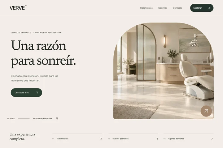 Sitio web · Clínicas dentales · VERVE