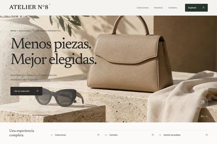 Ecommerce · Moda y accesorios · ATELIER N°8