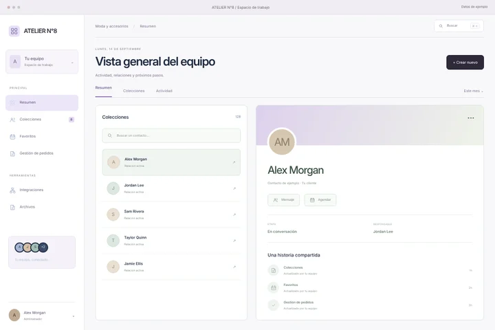 Espacio CRM · Moda y accesorios · ATELIER N°8