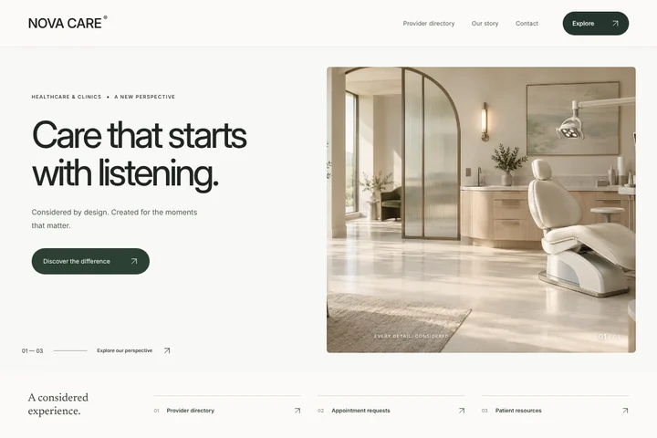 Website · Healthcare & clinics · NOVA CARE