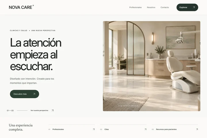 Sitio web · Clínicas y salud · NOVA CARE