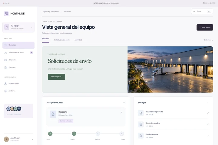 Portal del cliente · Logística y transporte · NORTHLINE