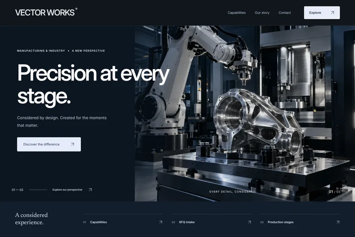 Website · Manufacturing & industry · VECTOR WORKS
