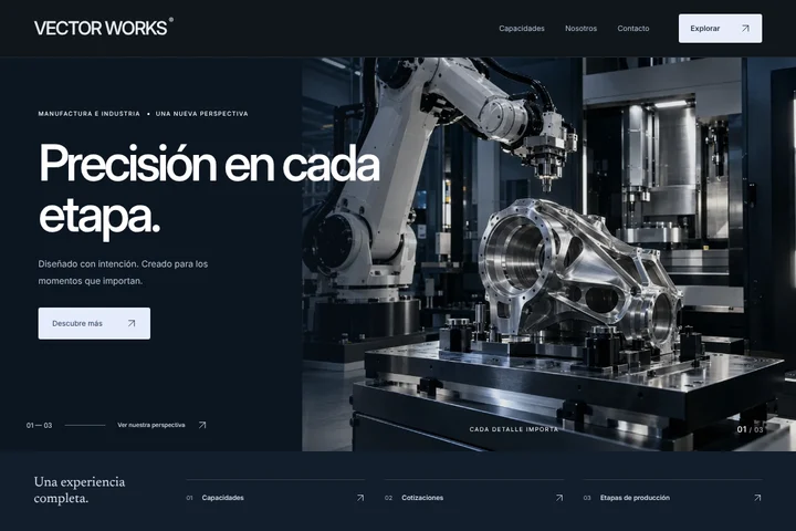 Sitio web · Manufactura e industria · VECTOR WORKS