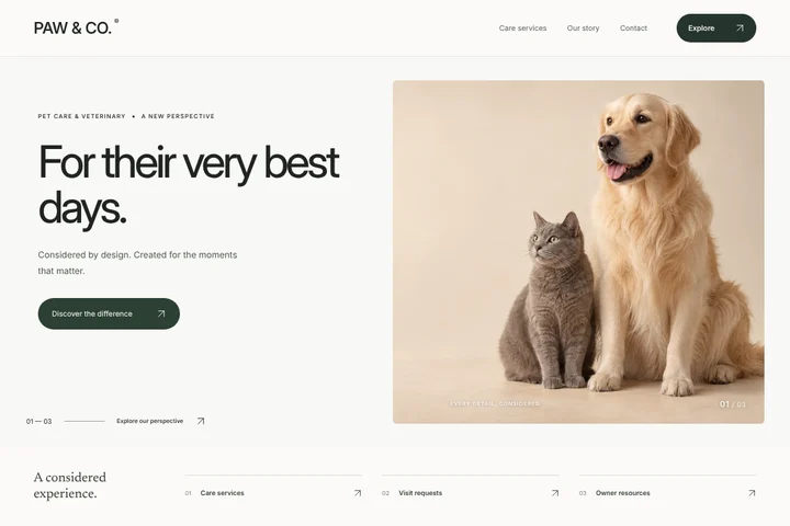 Website · Pet care & veterinary · PAW & CO.
