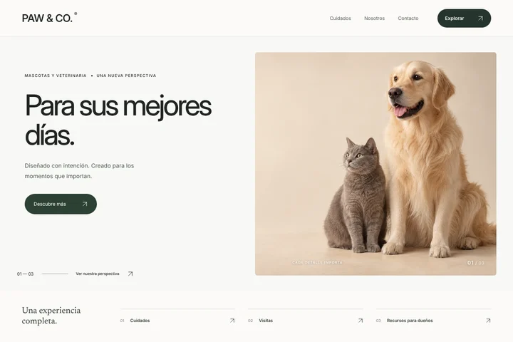 Sitio web · Mascotas y veterinaria · PAW & CO.
