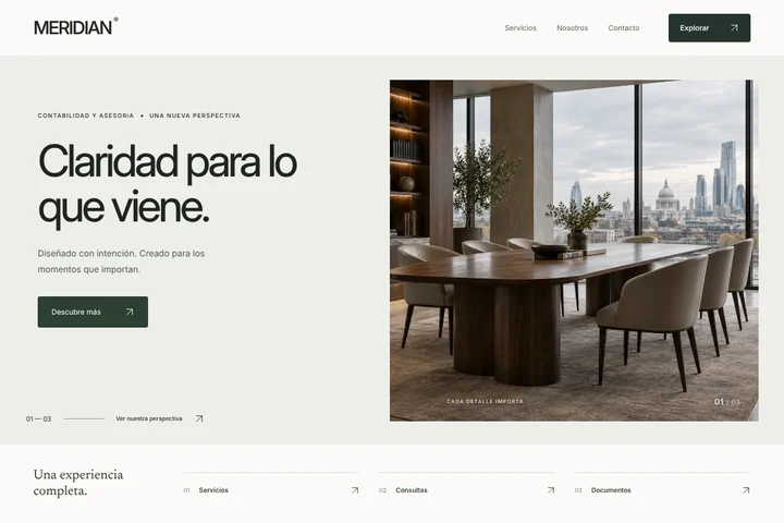 Sitio web · Contabilidad y asesoría · MERIDIAN