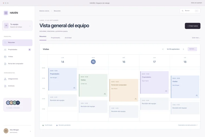Espacio CRM · Bienes raíces · HAVEN