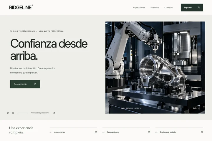 Sitio web · Techos y restauración · RIDGELINE