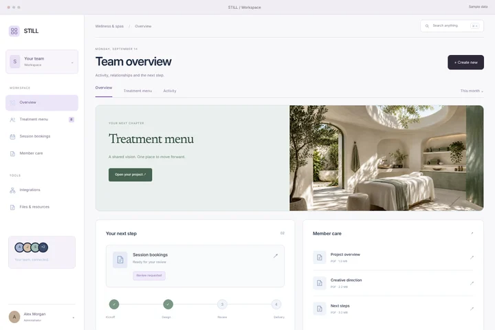 Client portal · Wellness & spas · STILL