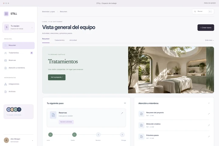 Portal del cliente · Bienestar y spas · STILL
